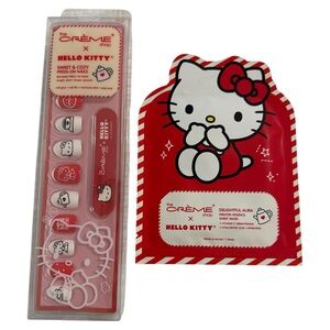 Hello Kitty NIP Gel Press On Nail Set and Vitamin C Face Mask